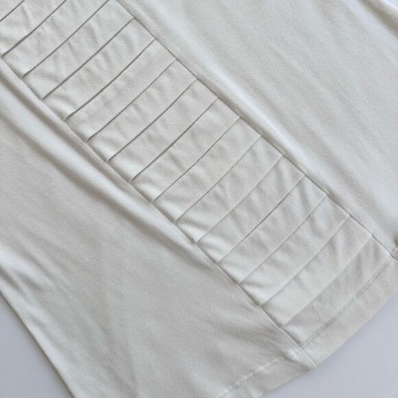 Akris Punto Ivory Stretch Modal Knit Top w/ Origami Fold Style Pleat Panel 8 US - Picture 11 of 16